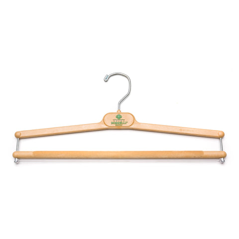 LUIGI BORRELLI Beige Plastic Wood Look Pants Hanger Flocked Bar Set of 5