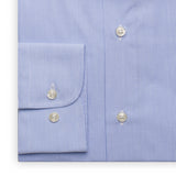 SARTORIA PARTENOPEA Blue Hairline Striped Cotton Standard Cuff Dress Shirt NEW