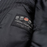 SARTORIA CASTANGIA Dark Gray Striped Wool Super 120's Suit EU 50 NEW US 40