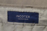 INCOTEX (Slowear) Gray Cotton Twill Stretch Flat Front Slim Fit Pants NEW