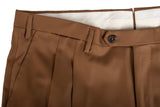 D'AVENZA Roma Brown Wool Twill DP Dress Pants NEW Classic Fit