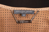 ALEXANDER McQUEEN Tan Genuine Leather Jacket Top IT 42 NEW US 6