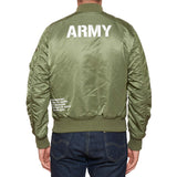 ALPHA INDUSTRIES Army Green MA-1 VF Bomber Jacket Back Print NEW US M