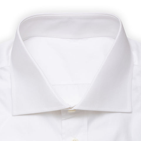 BESPOKE ATHENS Handmade White Cotton French Cuff Dress Shirt EU 44 NEW US 17.5