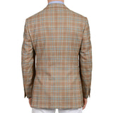 D'AVENZA Roma Handmade Brown Plaid Wool Flannel Jacket Sport Coat 50 NEW US 40