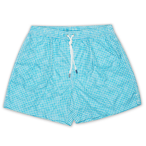 FEDELI Blue Geometric Printed Madeira Airstop Swim Shorts Trunks NEW 2XL