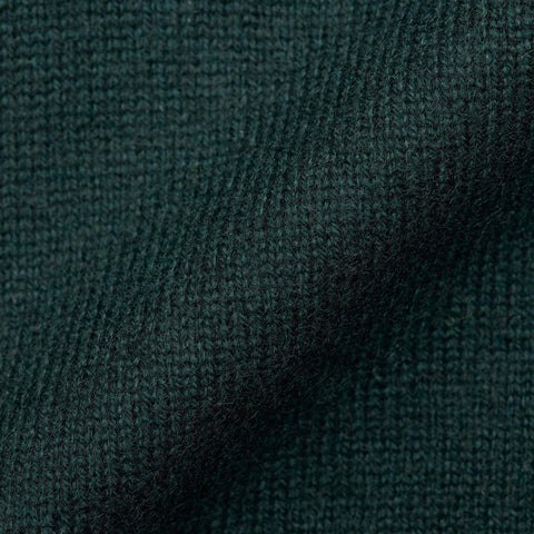 FEDELI Dark Green Cashmere V-Neck Sweater EU 58 NEW US 3XL Slim Fit