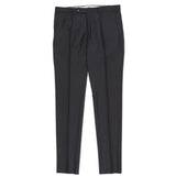 INCOTEX (Slowear) Charcoal Gray Wool Flannel Flat Front Dress Pants NEW Slim Fit
