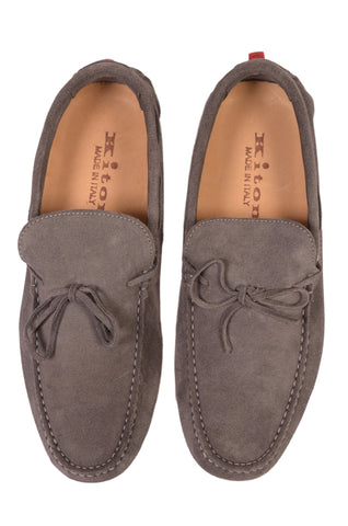 KITON NAPOLI Gray Suede Loafers Driving Car Shoes Moccasins NEW ART 005 - SARTORIALE - 2