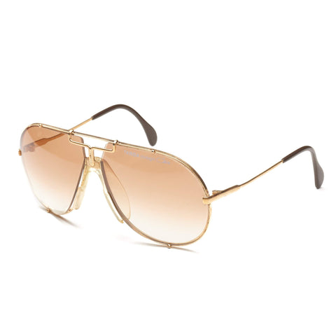 Vintage CAZAL 901 Targa Design Gold-Tone Metal Frame Aviator Sunglasses with Cas