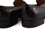 SUTOR MANTELLASSI Handmade Brown Crocodile Leather Penny Loafer Shoes EU 40 US 7