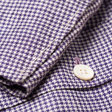 Sartoria PARTENOPEA Hand Made Purple Plaid Linen Jacket Sports US 40 NEW EU 50