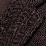 Sartoria PARTENOPEA Handmade Brown Herringbone Wool Blazer Jacket 52 NEW US 42