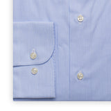 SARTORIA PARTENOPEA Light Blue Hairline Cotton Standard Cuff Dress Shirt NEW