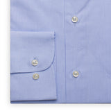 SARTORIA PARTENOPEA Light Blue Cotton Broadcloth Standard Cuff Dress Shirt NEW