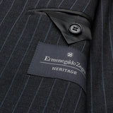 ZEGNA "Heritage" Gray Striped Wool Suit EU 50 NEW US 40