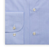SARTORIA PARTENOPEA Light Blue Cotton End on End Standard Cuff Dress Shirt NEW