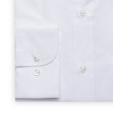 SARTORIA PARTENOPEA Solid White Cotton Poplin Standard Cuff Dress Shirt NEW