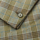 Sartoria CHIAIA Bespoke Handmade Khaki Plaid Cashmere Jacket EU 48 NEW US 38
