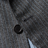 CESARE ATTOLINI Gray Striped Wool Super 120's Cashmere Flannel Suit 60 NEW US 50