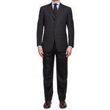 SARTORIA CASTANGIA Dark Gray Striped Wool Super 120's Suit EU 50 NEW US 40