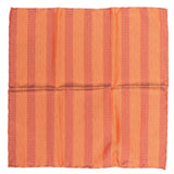 BRIONI Handmade Orange Diagonal Striped Silk Tie Pocket Square Set NEW