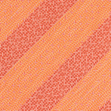 BRIONI Handmade Orange Diagonal Striped Silk Tie Pocket Square Set NEW