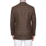 CESARE ATTOLINI Napoli Brown Nailhead Wool Flannel Blazer Jacket EU 50 NEW US 40