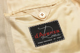 D'AVENZA "Sahariana" Handmade Beige Wool Linen 5 Button Suit EU 50 NEW US 40