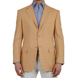 D'AVENZA Roma Handmade Tan Cashmere Blazer Jacket EU 50 NEW US 40