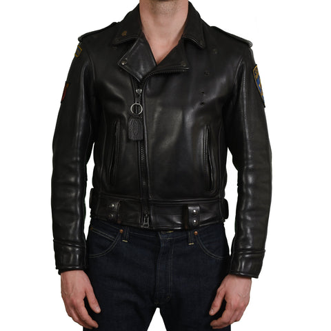 VANSON "Force" HD Issued CHP Highway Patrol Black Leather Motorcycle Jacket