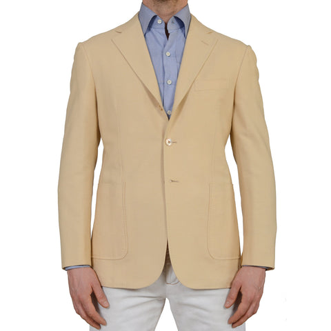 TINCATI Milano "Dakar" Beige Hopsack Cotton Wool Blazer Jacket EU 50 NEW US 40