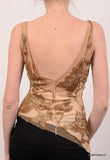 TRACY REESE Gold Floral Beaded Top NEW US 4 - SARTORIALE - 3