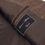 CESARE ATTOLINI Napoli Brown Nailhead Wool Flannel Blazer Jacket EU 50 NEW US 40