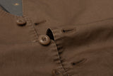 BOGLIOLI Milano "Coat" Khaki Cotton-Linen 6 Button Vest Waistcoat 44 NEW US 34