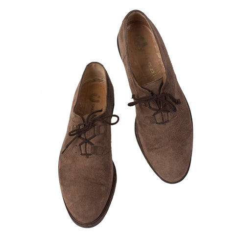 CHARLES JOURDAN Brown Suede Leather Lace-up Oxford Shoes US 11