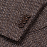 CESARE ATTOLINI Napoli Handmade Brown Striped Wool Suit EU 52 NEW US 42