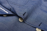D'AVENZA Roma Handmade Blue Wool Linen Unlined Blazer Jacket EU 53 NEW US 43