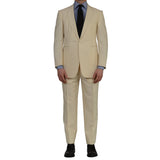 GARY ANDERSON by D'Avenza Cream 1 Button Shawl Collar Tuxedo Suit NEW