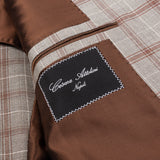 CESARE ATTOLINI Napoli Gray Plaid Wool Silk Blazer Jacket EU 48 NEW US 38