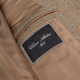 CESARE ATTOLINI Handmade Windowpane Wool Silk Blazer Jacket EU 50 NEW US 40
