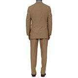 D'AVENZA Roma Handmade Tan Striped Wool Super 130's Suit EU 50 NEW US 40