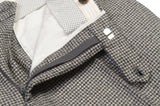 INCOTEX (Slowear) Gray Shepherd Check Flannel Flat Front Slim Fit Pants NEW