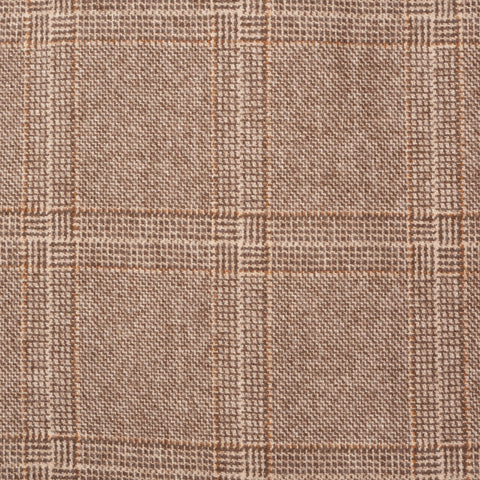 CESARE ATTOLINI Napoli Handmade Beige Plaid Wool Flannel Suit EU 50 NEW US 40