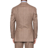 CESARE ATTOLINI Napoli Handmade Beige Plaid Wool Flannel Suit EU 50 NEW US 40