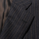 CESARE ATTOLINI Napoli Handmade Gray Striped Wool Suit EU 48 NEW US 38