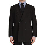 D'AVENZA Roma Handmade Black Striped "Techno" DB Suit EU 50 NEW US 40