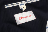 D'AVENZA Handmade Blue Striped Wool Mohair Blazer Jacket EU 50 NEW US 40