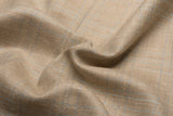D'AVENZA Roma Handmade Beige Plaid Wool Silk Linen Blazer Jacket 50 NEW US 40