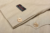 D'AVENZA "Sahariana" Handmade Beige Wool Linen 5 Button Suit EU 50 NEW US 40